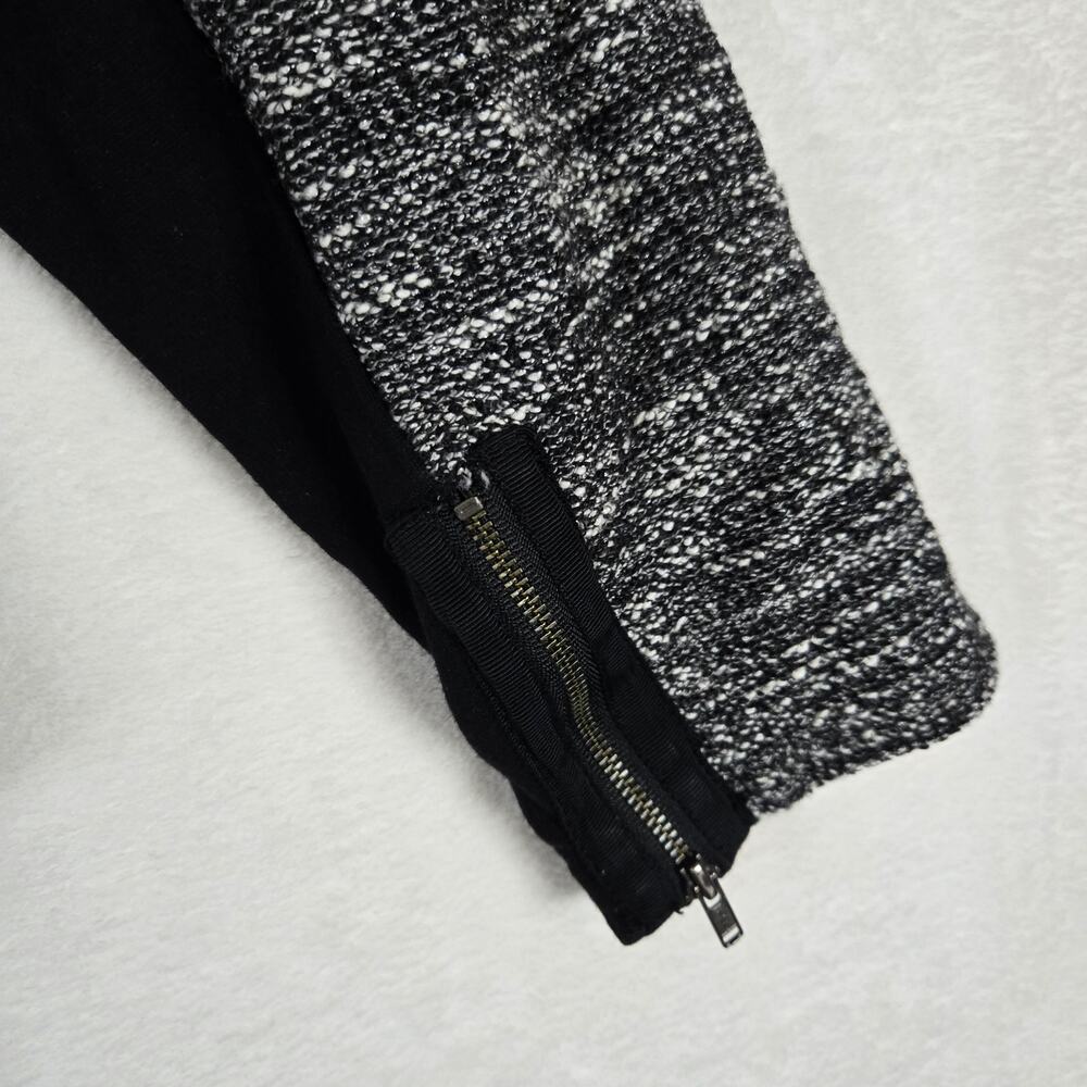 Eileen Fisher Tweed Cropped Jacket Blazer Knit Zip Up Ponte Panels Large 0838 - Picture 10 of 11